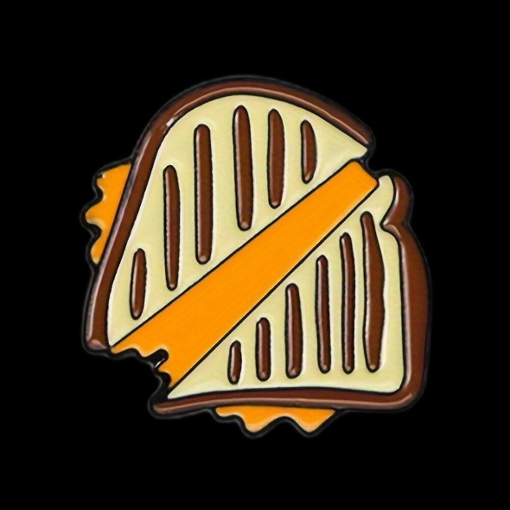 GRILLED CHEESE ENAMEL LAPEL PIN BROOCH NWT
